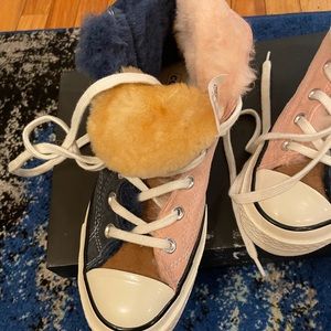 Converse two-toned pink/blue suede